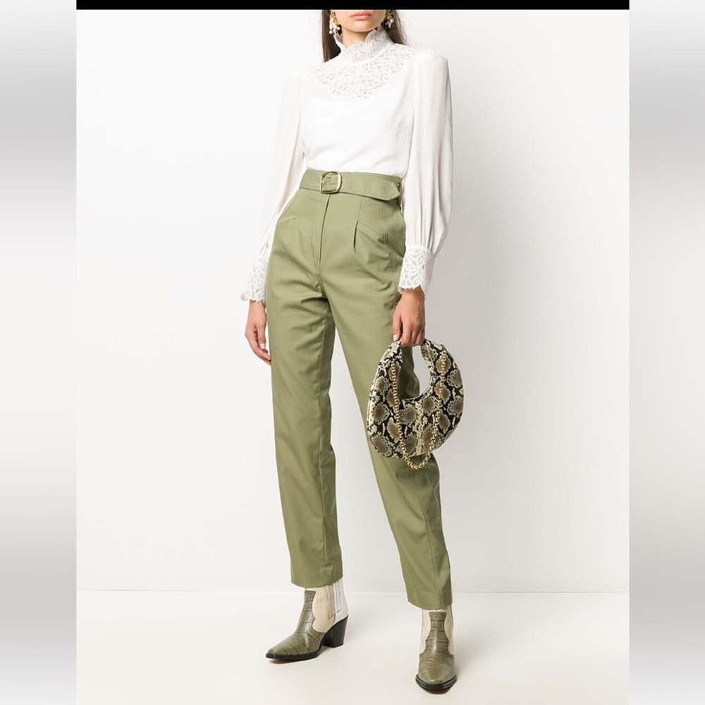 NWT Sandra High Waist Belted Trousers | Editorialist women khaki size 38